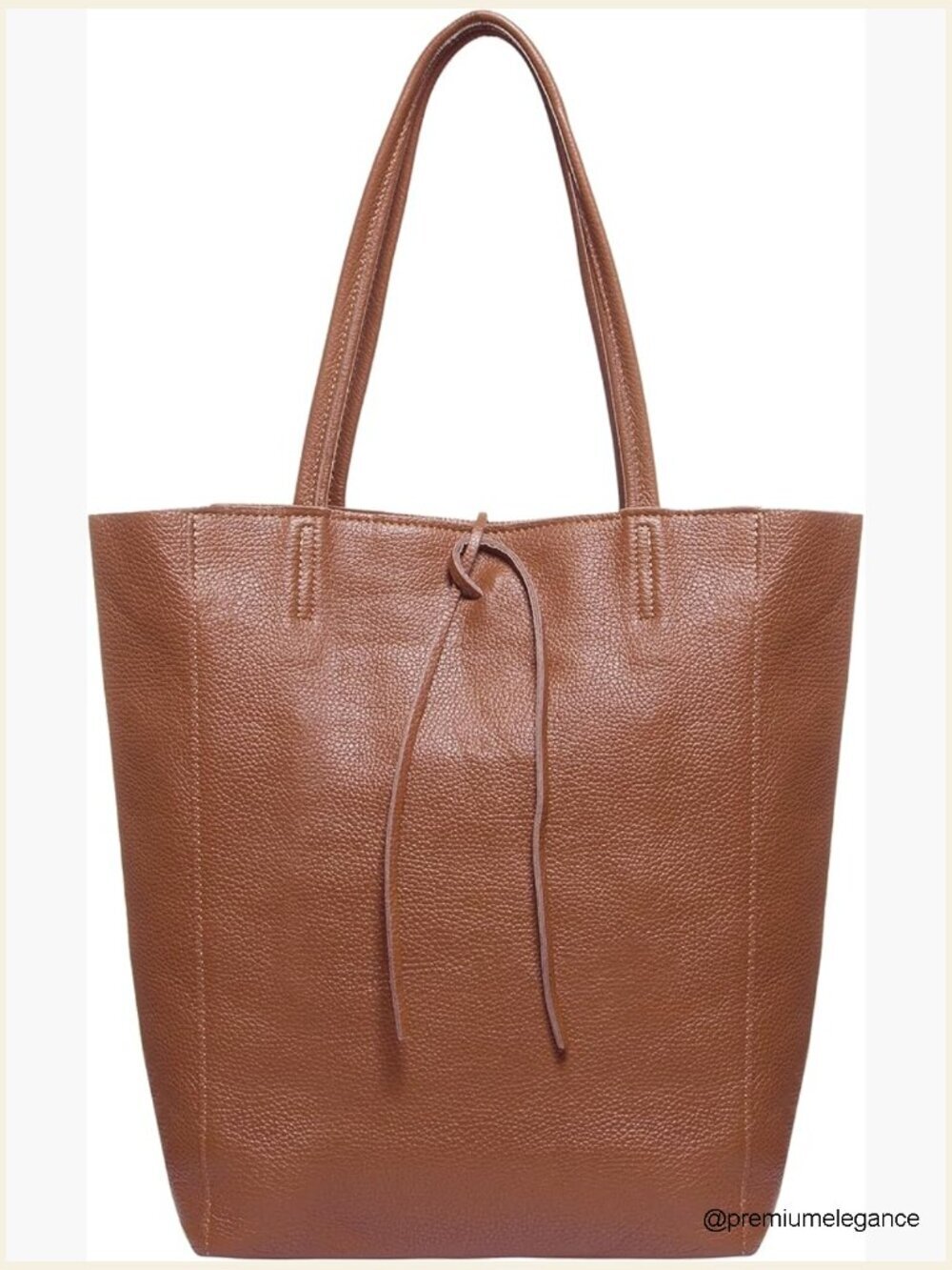 Italian Leather Tote Bag for Women Zipper Top Foldable Shopper Work Travel Large
